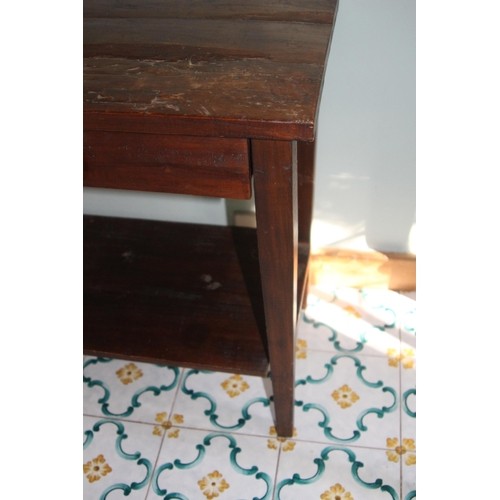 75 - OAK SIDE TABLE WITH DRAWER 
60 X 41 X 62CM