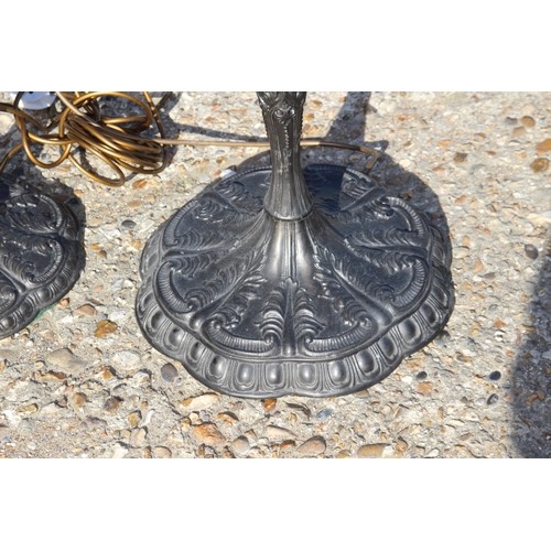 194 - PAIR OF ORNATE METAL STANDARD LAMPS
160CM