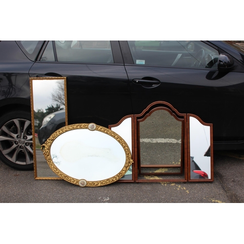 160 - SELECTION OF MIRRORS x3
97 X 34CM