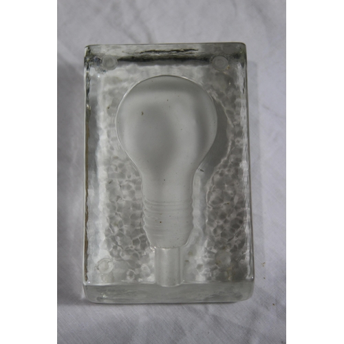 280 - PAIR OF LIGHT BLUB PAPERWEIGHTS
12CM