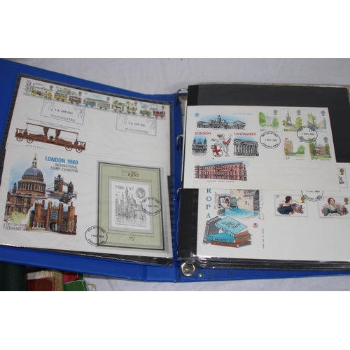 295 - AN ALBUM OF 1ST DAY COVERS AND A LARGE QUANTITY OF UNUSED BRITISH STAMPS IN EXCESS OF £40