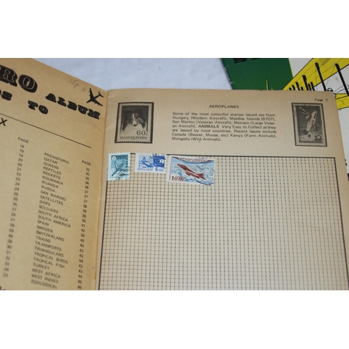 296 - FIVE ALBUMS OF STAMPS TO INCLUDE SOME VICTORIAN PENNY REDS AND A CONCORDE ALBUM DE LUXE