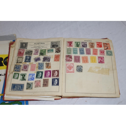 296 - FIVE ALBUMS OF STAMPS TO INCLUDE SOME VICTORIAN PENNY REDS AND A CONCORDE ALBUM DE LUXE