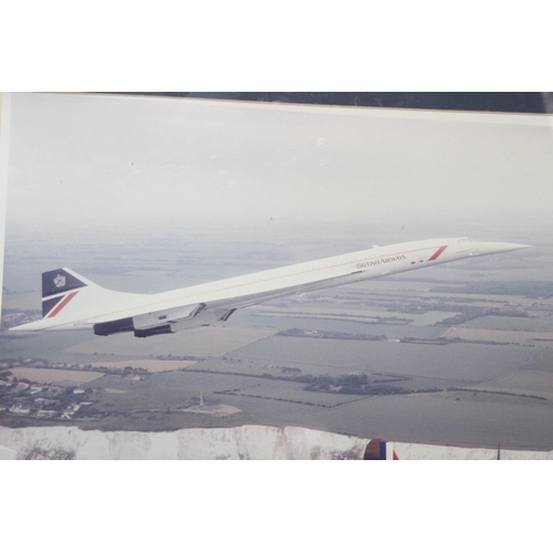 481 - CONCORDE MODEL AND 2 X PICTURES 
65 X 55CM