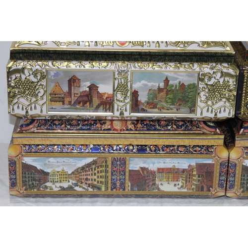 509 - QUANTITY OF GERMAN DECORATIVE TINS  x4
42 X 30 X 17CM