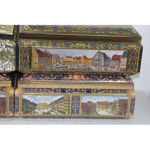 509 - QUANTITY OF GERMAN DECORATIVE TINS  x4
42 X 30 X 17CM