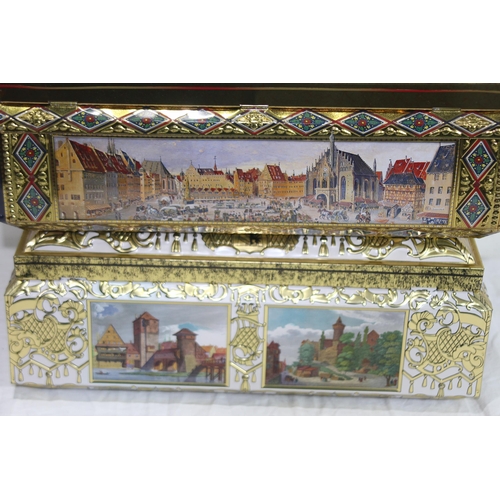 509 - QUANTITY OF GERMAN DECORATIVE TINS  x4
42 X 30 X 17CM