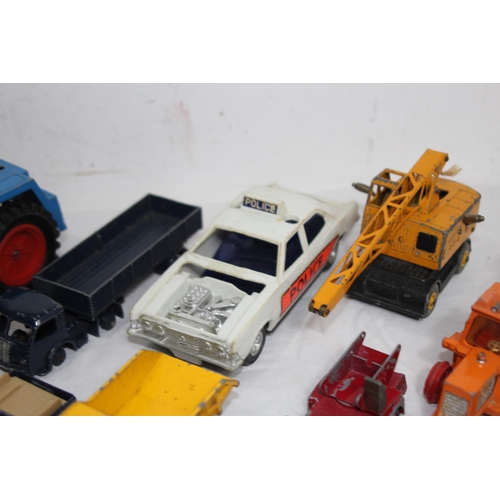 644 - QUANTITY OF PLAYWORN DIECAST TOYS INCLUDING DINKY, MATCHBOX ETC