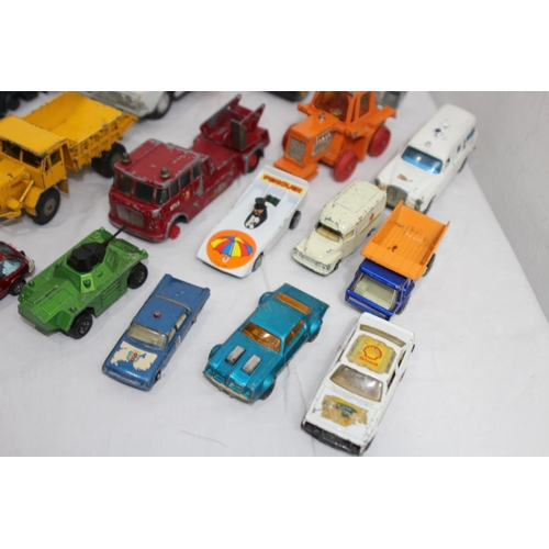 644 - QUANTITY OF PLAYWORN DIECAST TOYS INCLUDING DINKY, MATCHBOX ETC