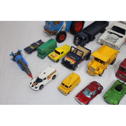 644 - QUANTITY OF PLAYWORN DIECAST TOYS INCLUDING DINKY, MATCHBOX ETC