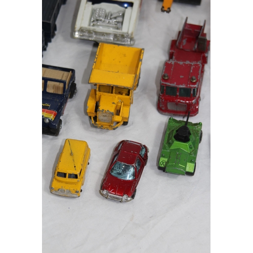 644 - QUANTITY OF PLAYWORN DIECAST TOYS INCLUDING DINKY, MATCHBOX ETC