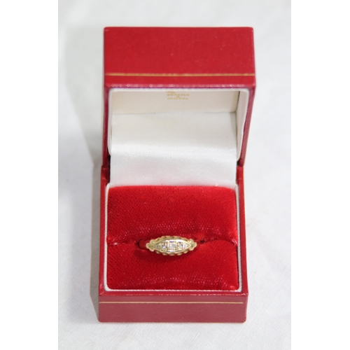 1143 - 18CT GOLD DIAMOND SET RING - 3.15G - SIZE N 1/2