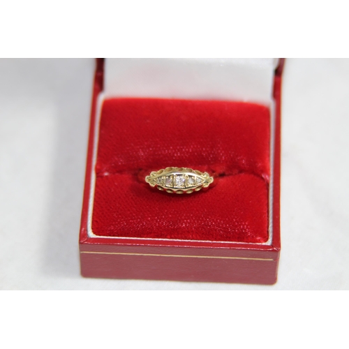 1143 - 18CT GOLD DIAMOND SET RING - 3.15G - SIZE N 1/2