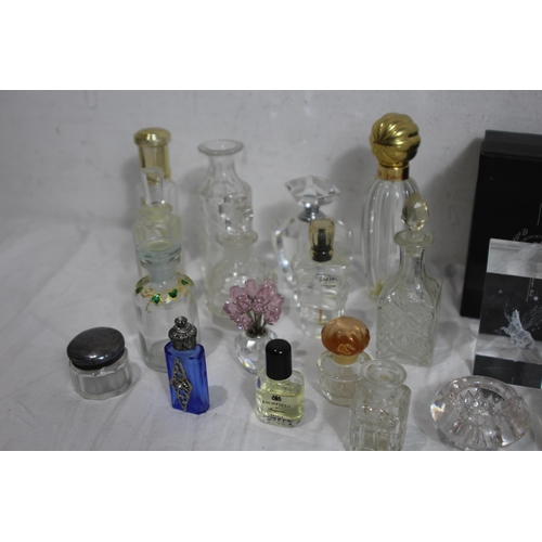 201 - LARGE QUANTITY OF SCENT BOTTLES AND LARGER PAPER WEIGHTS ETC
15CM