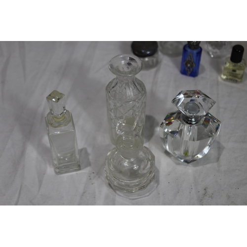 201 - LARGE QUANTITY OF SCENT BOTTLES AND LARGER PAPER WEIGHTS ETC
15CM