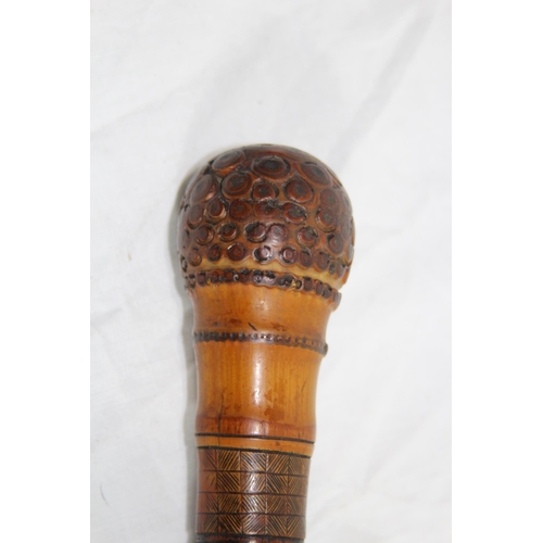 284 - LATE 19TH EARLY 20TH CENTURY CARVED ORIENTAL BAMBOO WALKING STICK
86CM