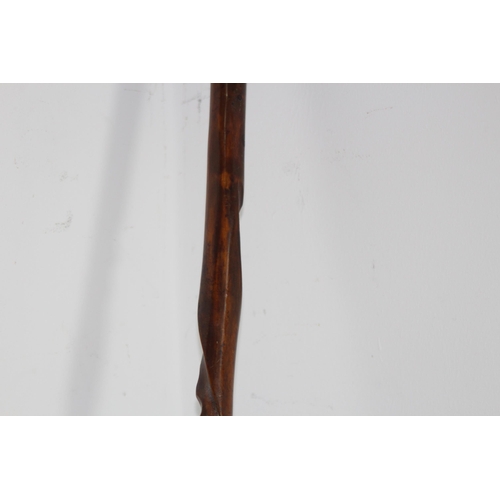 287 - SILVER MOUNTED TWIST STEM WALKING STICK WITH VACANT CARTOUCHE - LONDON 1913
91CM