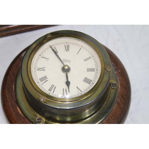 552 - 3 X VINTAGE CLOCKS AND BAROMETER
20CM