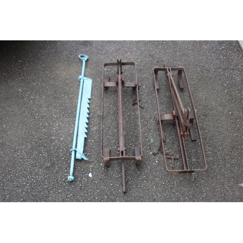 90 - 3 X INDUSTRIAL FARMING METAL PIECES 
83 X 21CM