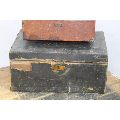 565 - 2 X ANTIQUE BOXES 
38 X 26 X 18CM