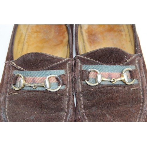 566 - FOUR PAIRS OF MEN'S GUCCI STYLE LOAFERS