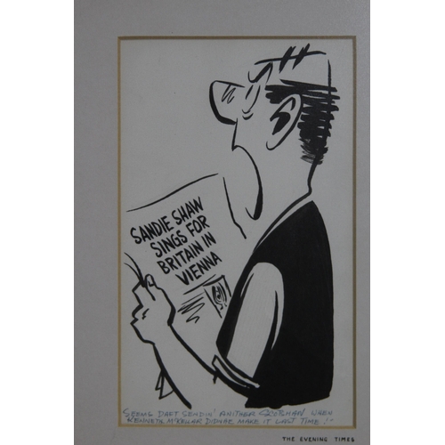 119 - QUANTITY OF CARICATURE FRAMED PICTURES FROM VARIOUS PAPERS  1967
37 X 23CM