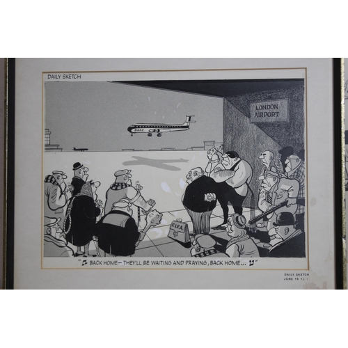 122 - 2 X FOOTBALL RELATED NEWSPAPER CARTOONS
56 X 47CM