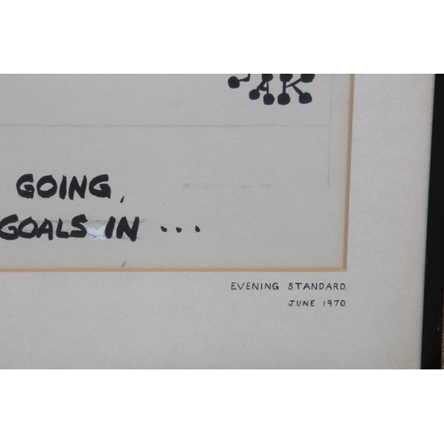 122 - 2 X FOOTBALL RELATED NEWSPAPER CARTOONS
56 X 47CM