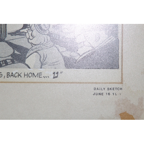 122 - 2 X FOOTBALL RELATED NEWSPAPER CARTOONS
56 X 47CM