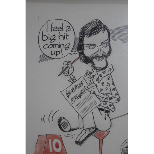 127 - PERSONALISED AND SIGNED CARICATURE 
51 X 37CM