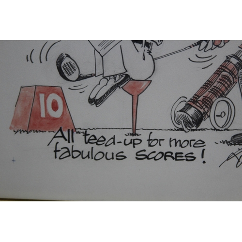 127 - PERSONALISED AND SIGNED CARICATURE 
51 X 37CM