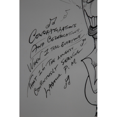 131 - SIGNED CARICATURE OF TONY BLAIR 
50 X 35CM