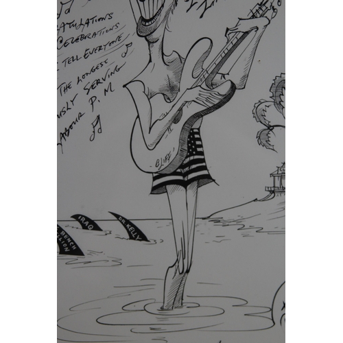 131 - SIGNED CARICATURE OF TONY BLAIR 
50 X 35CM