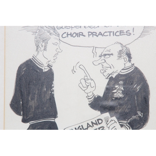 125 - 2 X ROY ULLYETT SIGNED CARTOONS 
48 X 33CM