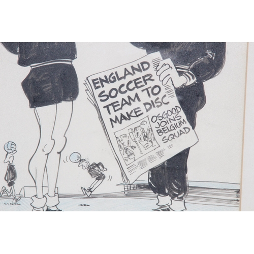 125 - 2 X ROY ULLYETT SIGNED CARTOONS 
48 X 33CM