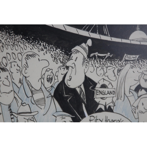 125 - 2 X ROY ULLYETT SIGNED CARTOONS 
48 X 33CM