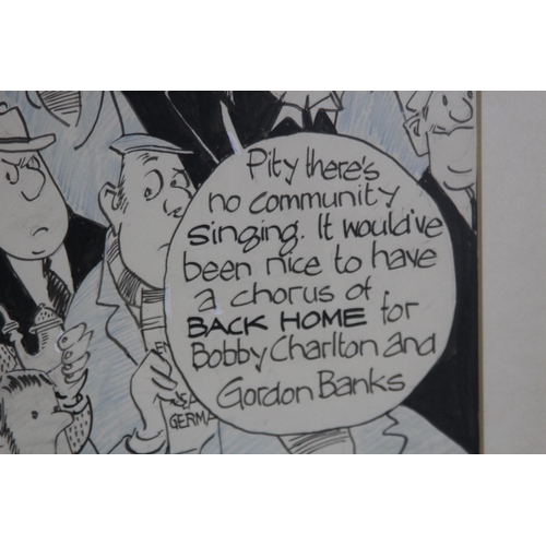 125 - 2 X ROY ULLYETT SIGNED CARTOONS 
48 X 33CM