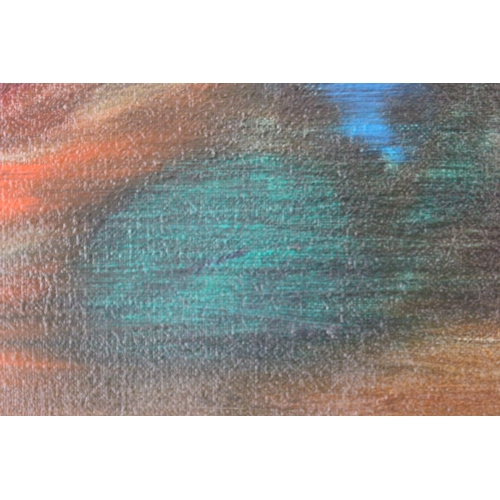 163 - RETRO OIL ON CANVAS SIGNED HARDY 67
96 X 75CM