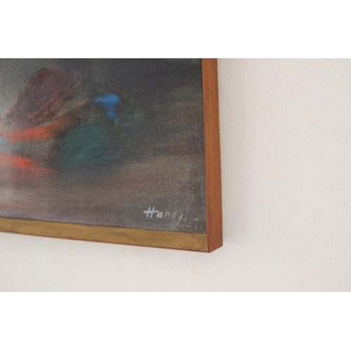 163 - RETRO OIL ON CANVAS SIGNED HARDY 67
96 X 75CM