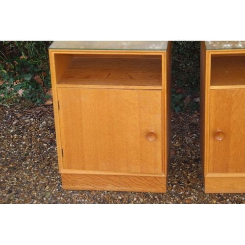 38 - PAIR OF MEREDEW BEDSIDE TABLES 
46 X 36 X 65CM