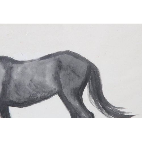 147 - ORIENTAL WATERCOLOUR OF A HORSE 
50 X 36CM