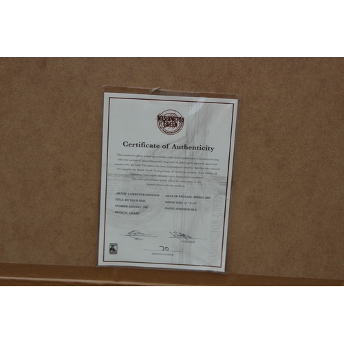 177 - LAWRENCE COULSON LIMITED EDITION 70/195 LARGE FRAMED GICLEE BY YOUR SIDE PRINT