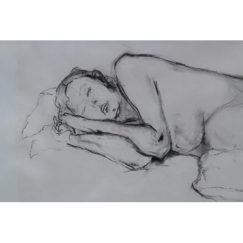 156 - LARGE FRAMED PREGNANT FEMALE NUDE DRAWING AMND ANOTHER
104 X 73CM