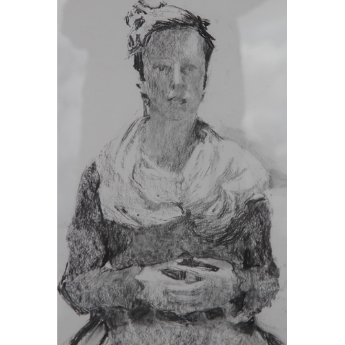 156 - LARGE FRAMED PREGNANT FEMALE NUDE DRAWING AMND ANOTHER
104 X 73CM