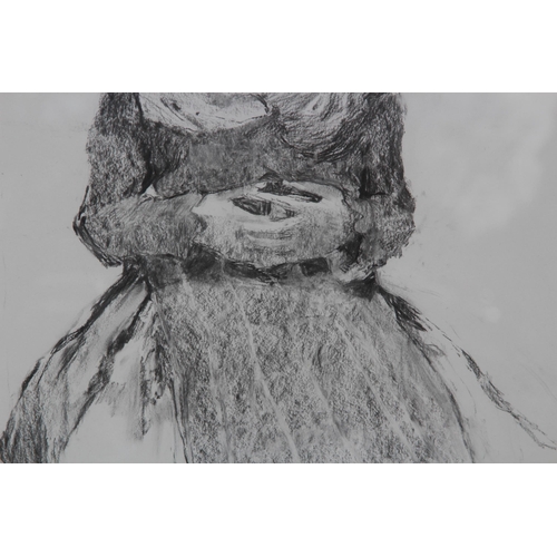 156 - LARGE FRAMED PREGNANT FEMALE NUDE DRAWING AMND ANOTHER
104 X 73CM