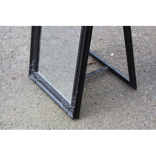 162 - MODERN BLACK CHEVAL STYLE MIRROR