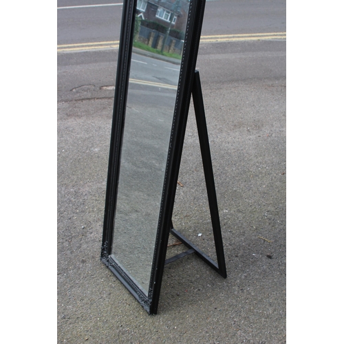 162 - MODERN BLACK CHEVAL STYLE MIRROR