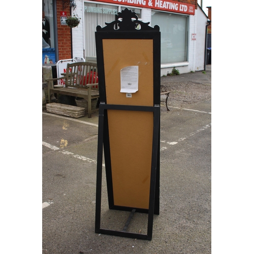 162 - MODERN BLACK CHEVAL STYLE MIRROR