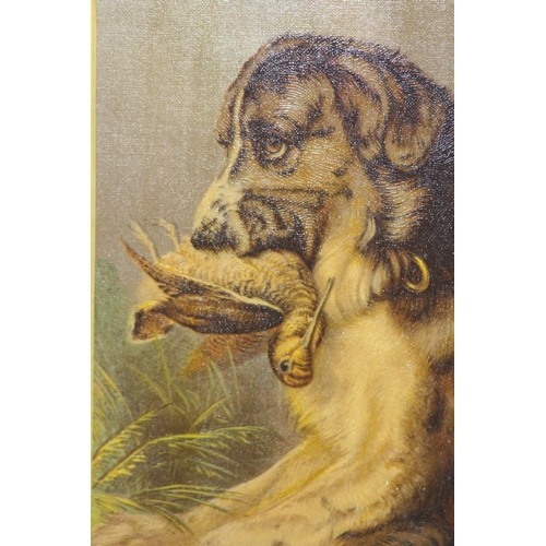 171 - TWO GILT PLASTER FRAMED PICTURES OF DOGS