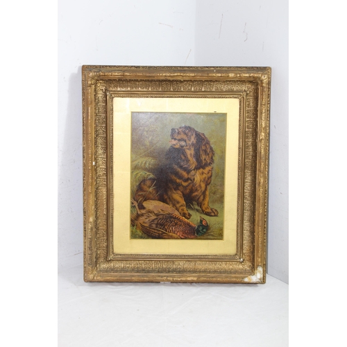 171 - TWO GILT PLASTER FRAMED PICTURES OF DOGS
